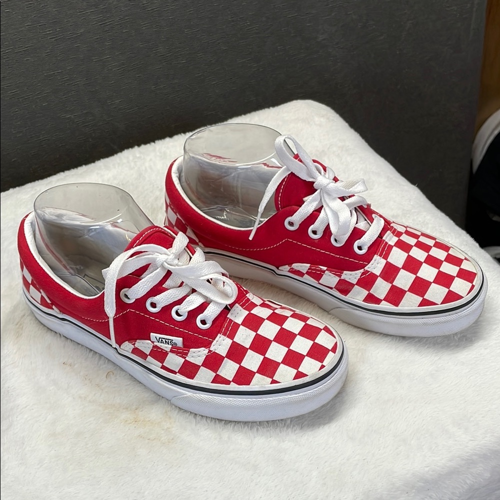 Vans Red and White Era Sneakers